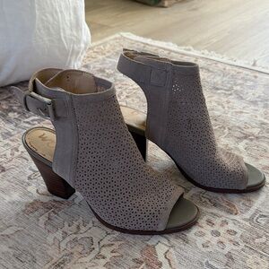 Sam Edelman Taupe Peep-Toe Heeled Boots